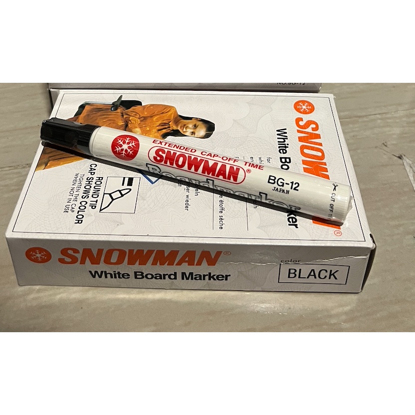 

Spidol Snowman Whiteboard Marker BG-12 satuan 1 pcs - Hitam , Merah, Biru