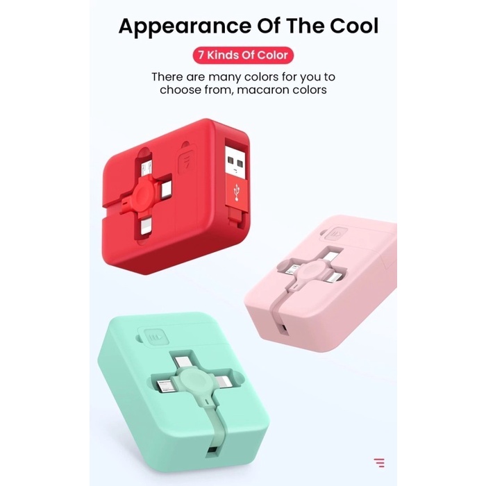 FMFIT 4 In 1 Retractable Charging Cable Roll