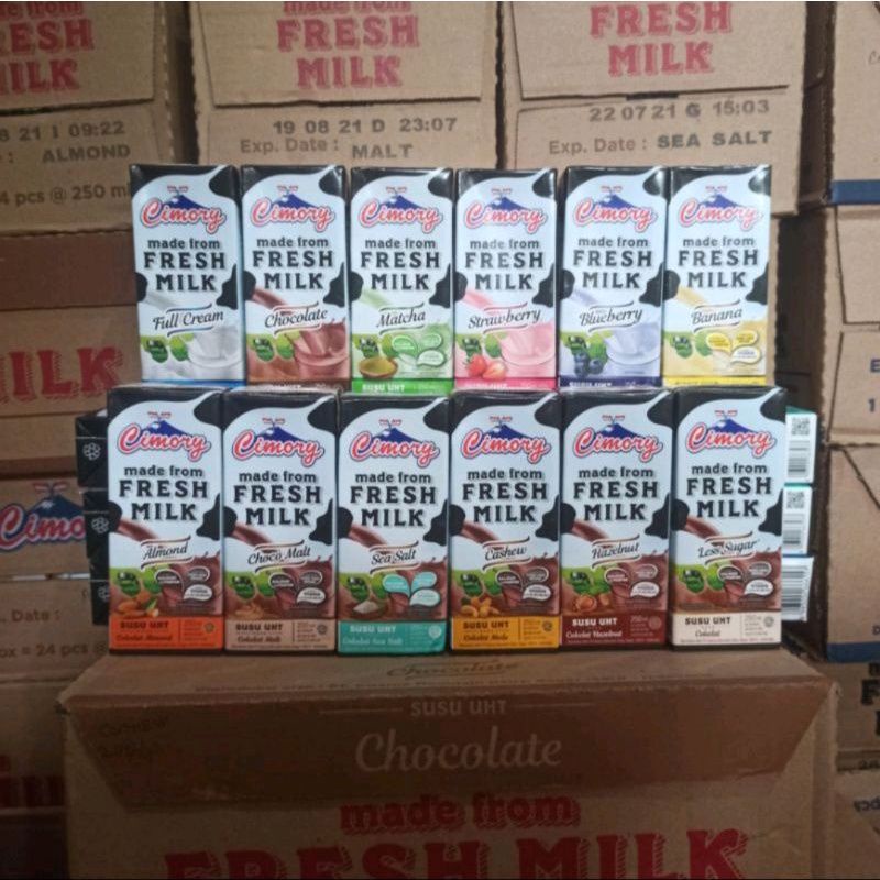 

susu cimory UHT fresh milk 250 ml.isi 24/dus