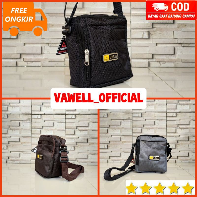 VO_ tas slempang kecil pria selempang cowok keren sling bag pouch hp pria waterproof anti murah cod