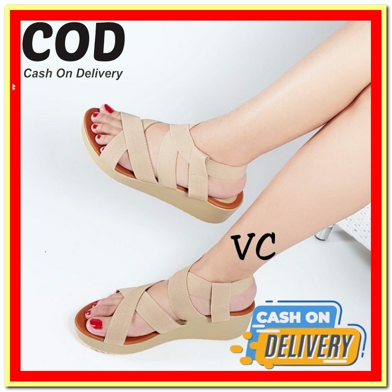 Weges Remaja Casual Sendal Wedges Terbaru Wages Kekinian Wejes Wanita Murah Wedges Kekinian Weges Im