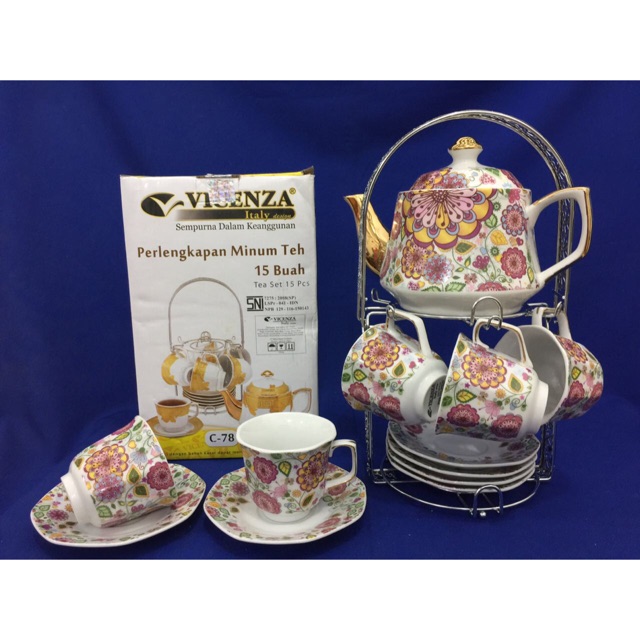Teaset keramik vicenza gold + rak ( C78 )