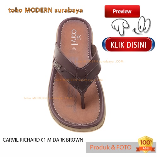 CARVIL RICHARD 01 M DARK BROWN sandal pria casual sandal jepit