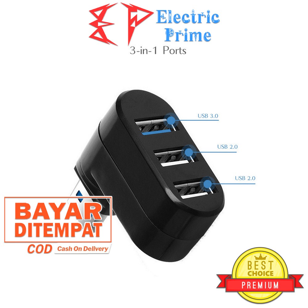 USB Hub 2.0 3.0 Splitter Fast Charging Mini Adapter TRIPLEDI PC Laptop