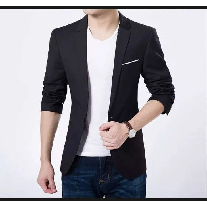 BLAZER SLIMFIT PRIA HITAM GABRIEL STRIPE BLACKLIST ORIGINAL NIKAYU HIGH TWIST