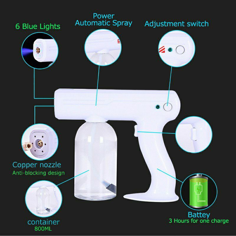 Jual NANO SPRAY GUN WIRELESS PORTABLE DISINFECTANT SPRAY 800ML CAPACITY