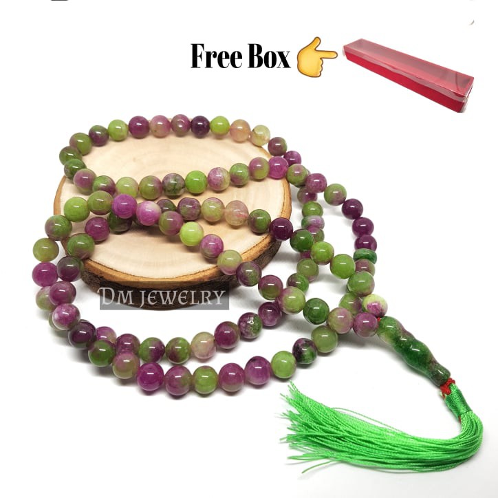 Tasbih batu giok green tanzania 8mm original stone