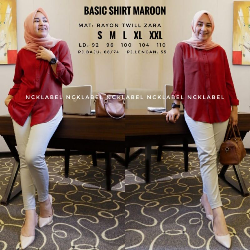 BEST SELLER!! Ready Stok Kemeja BLOUSE Basic ORIGINAL 1000℅ by NCKLabel Lengan Panjang Rayon Twill Zara-1