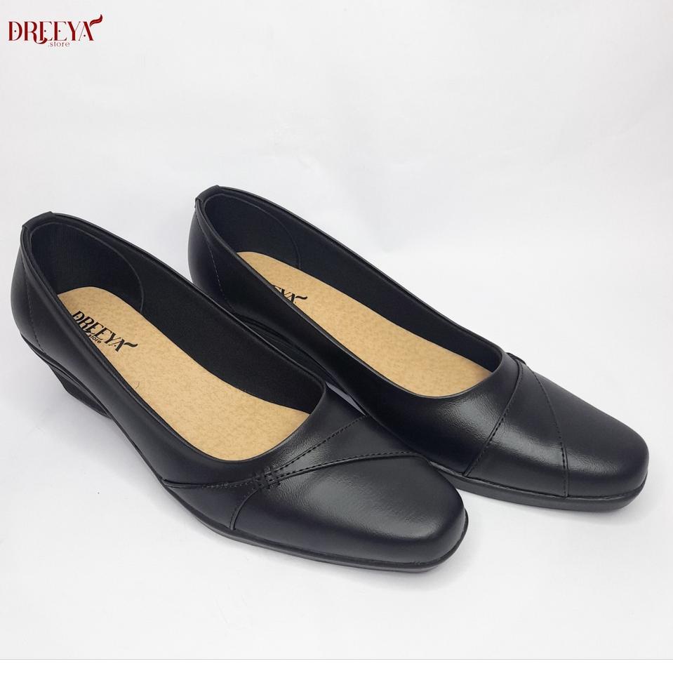Wow Murah Meriah.. DREEYAShoes Sepatu Kerja Wanita Hitam heels 5cm