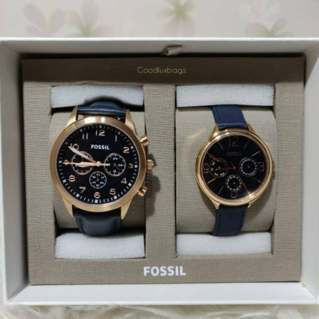 ORIGINAL Jam Tangan Couple Fossil Watch BQ2186SET BQ2186 SET