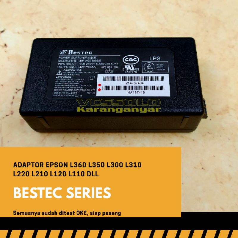 Adaptor PSU Power Epson L360 L120 L110 L210 L220 L300 L310 L350 L355 Sanken Bestec Original