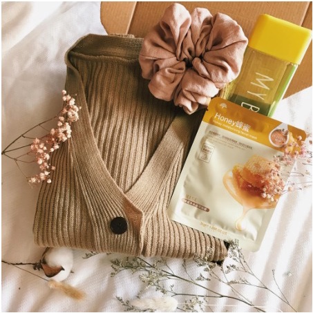 GIFTBOX TUQUNEN Cardigan Two Tone Eireen Cardy | Kardigan Rajut Twist  Knit Cardie Wanita Cardi Knit