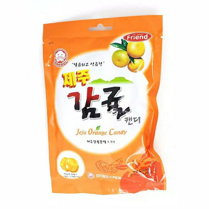 

Friend Mammos Jeju Orange Candy 100gr | Permen Rasa Jeruk Jeju island Made In Korea