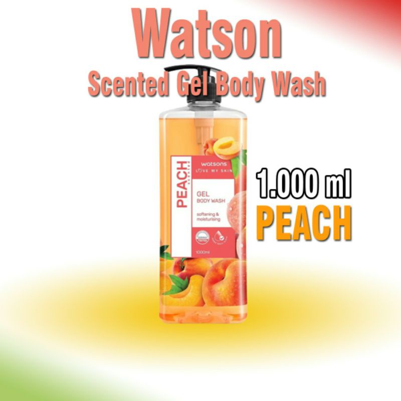 Watson scented Gel Body Wash Peach Sabun Mandi 1000ml