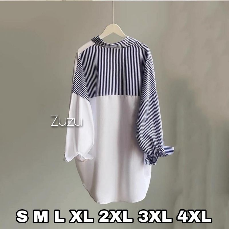 Zuzu Kemeja Big Size Kemeja Wanita Jumbo Over Size Ukuran S M L XL 2XL 3XL 4XL XXL XXXL XXXXL 2L 3L 4L 5L