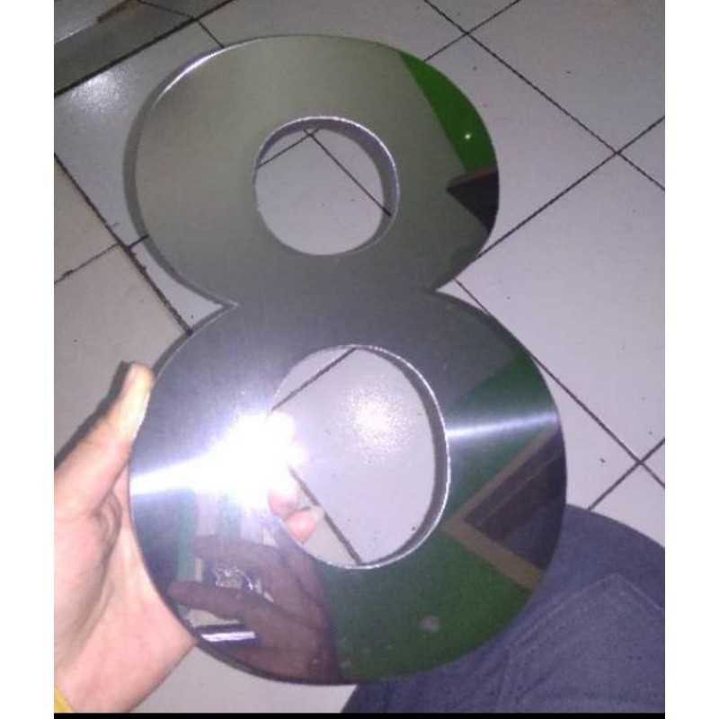 NOMOR RUMAH STAINLESS STEEL ukuran 25cm