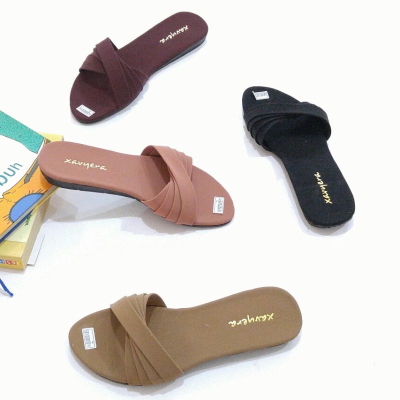 BORNEO SLIP ON SENDAL  WANITA TEPLEK LUCU XAVYERA SP07