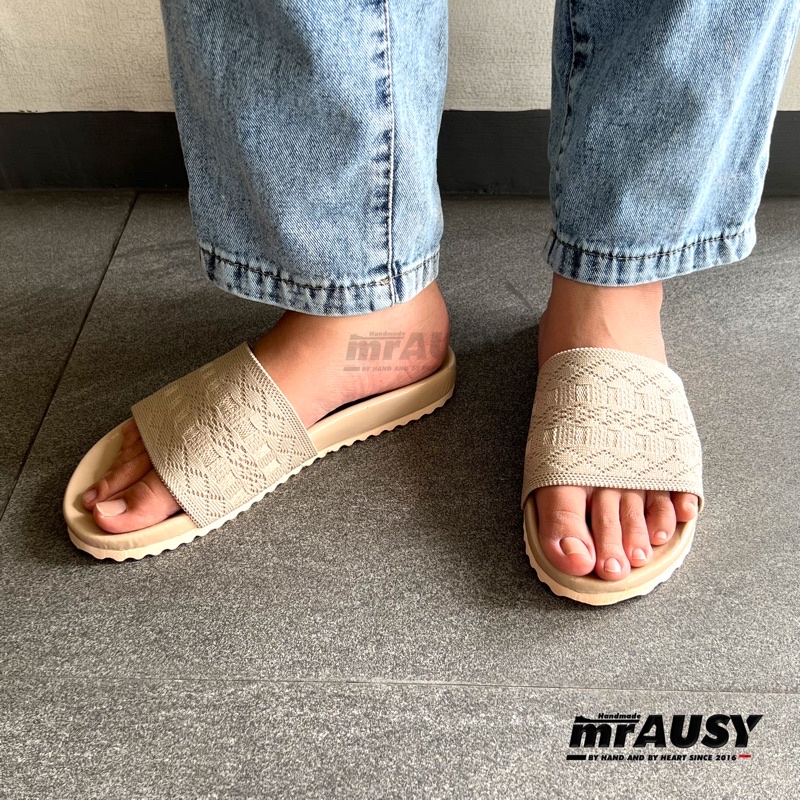 Sandal Wanita Slop Puyuh Birken mrAUSY Strap 1 Bisban Rajut