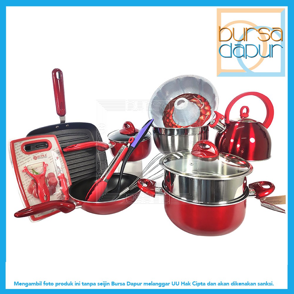 Supra Rosemary Set Merdeka [17 Pcs] / Panci Set Stainless [17 Pcs]