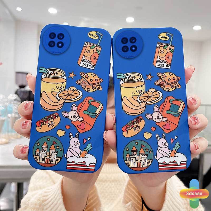 Casing Soft Case TPU Xiaomi Redmi Note 8 10S 9 10 9 10 PRO MAX 11 9S Xiaomi Redmi POCO C3 C31 X3 NFC X3 PRO Redmi 9 9C NFC 9A 9i 9T 9AT 9 PRO Power 10X POCO M2 PRO 10 Prime Motif Klein Blue Cartoon label Soft TPU Shockproof Back Cover