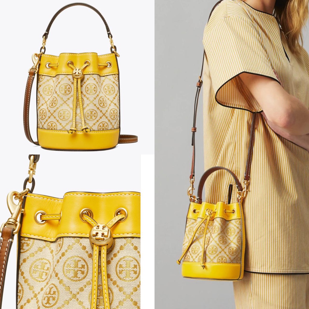 Tas Tory Burch Monogram Jacquard Series Bucket Mini New Original