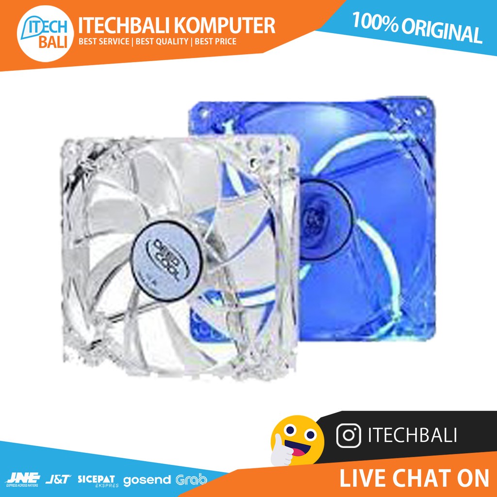 Fan TRANSPARANT 12CM - Blue | ITECHBALI