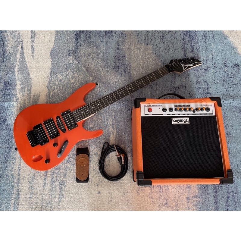 Paket Gitar Ibanez S Series Warna Oren Dan Ampli Orange