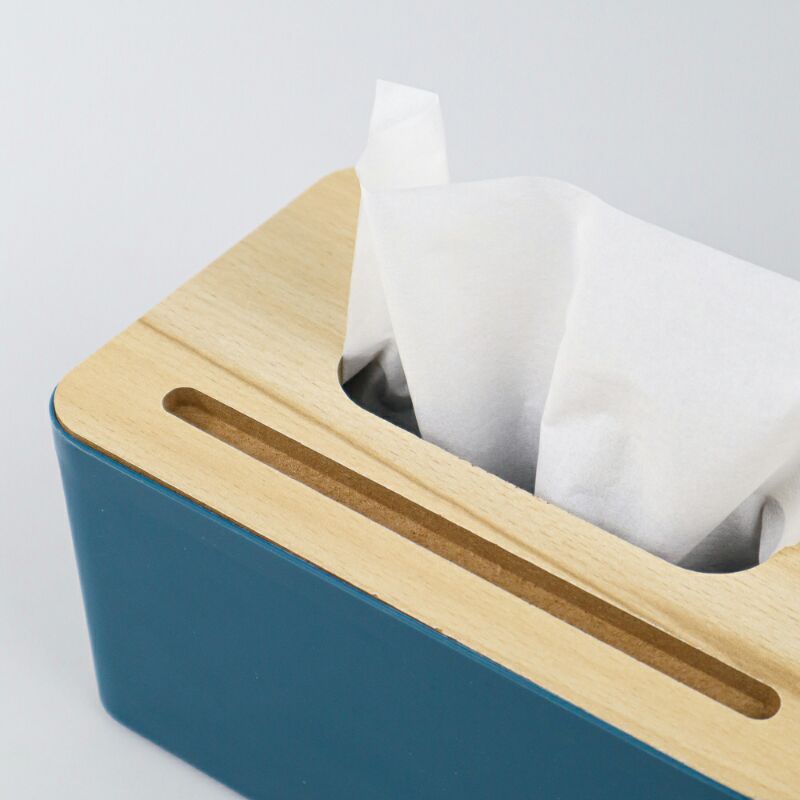 Kotak Tisu Kayu Tissue Box With Holder Smartphone Zj008