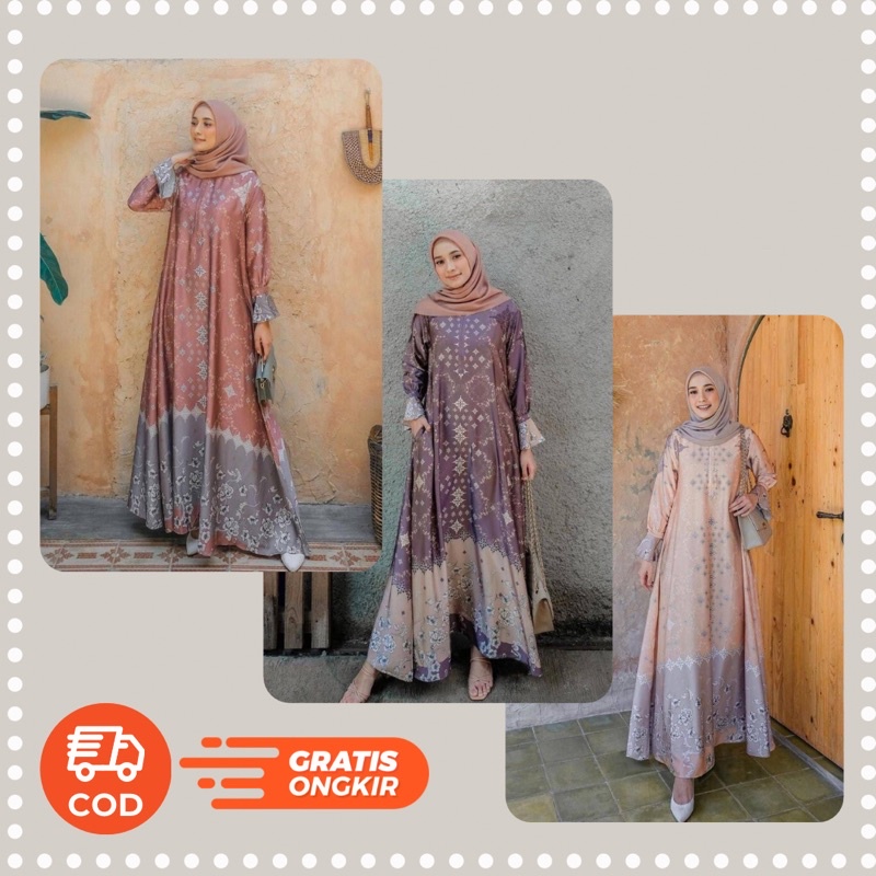 Gamis Maxmara Lux/ Gamis Motif/ Gamis Maxmara murah/ gamis motif