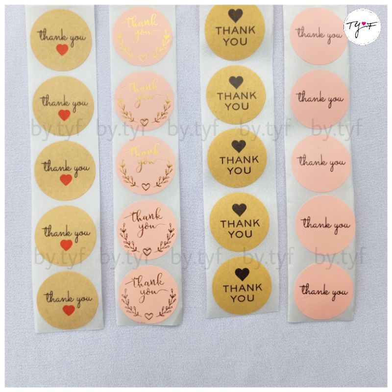 

Stiker Kertas Motif Terima Kasih Thank You Paper Kraft Label Sticker Kemasan Kerajinan Tangan 10 pcs