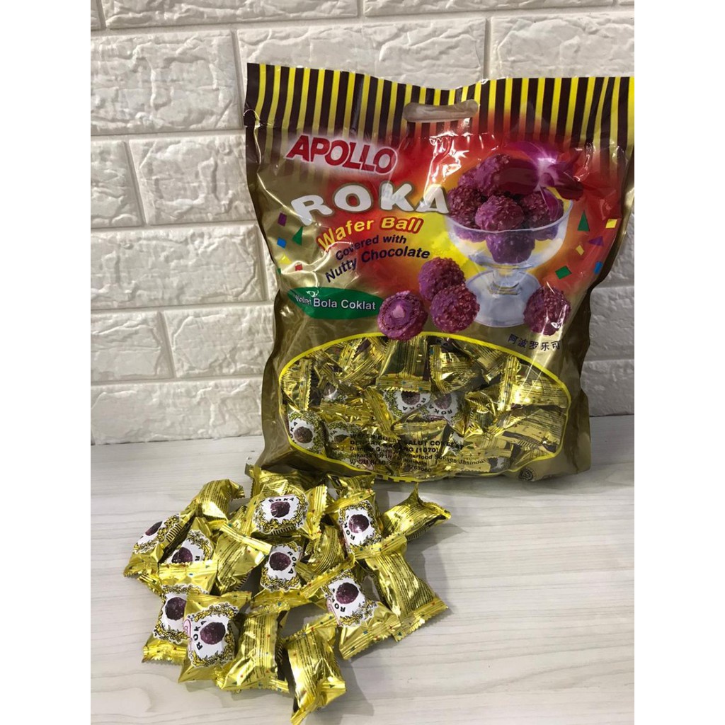 

[ HOKKY ] Apollo Roka Wafer Ball Coklat 420gr isi 70 Pcs Original Coklat Wafer Bola Import Impor