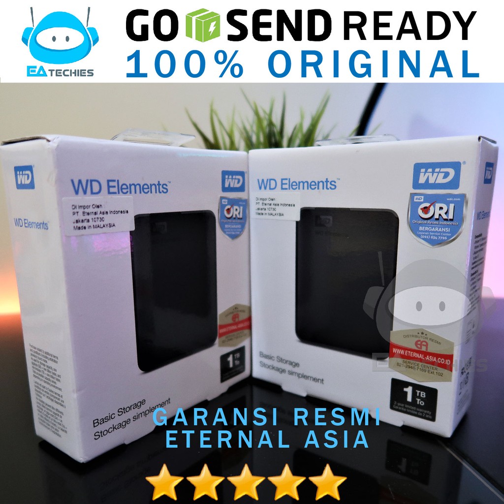 WD Elements 1TB 2,5inch Harddisk Element 1Tera HDD External Garansi Resmi New Sealed