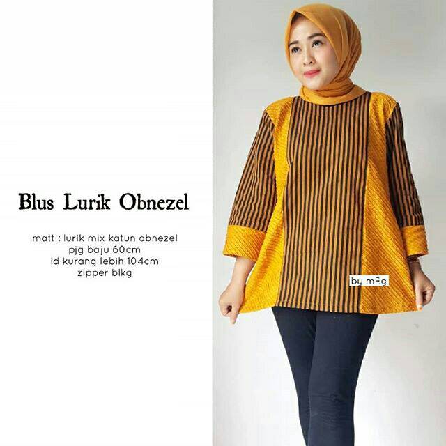 Blus Lurik Terbaru/Atasan Wanita Modern/Blus Wanita Kantoran