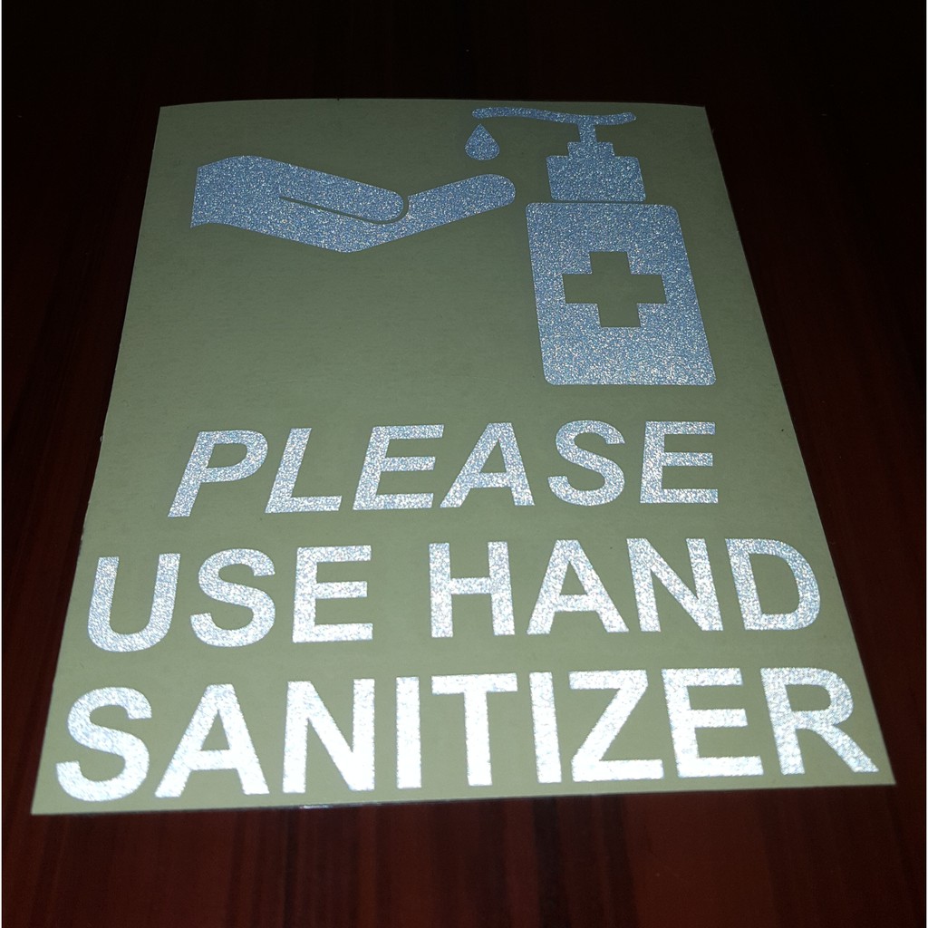 

sticker sign please use hand sanitizer