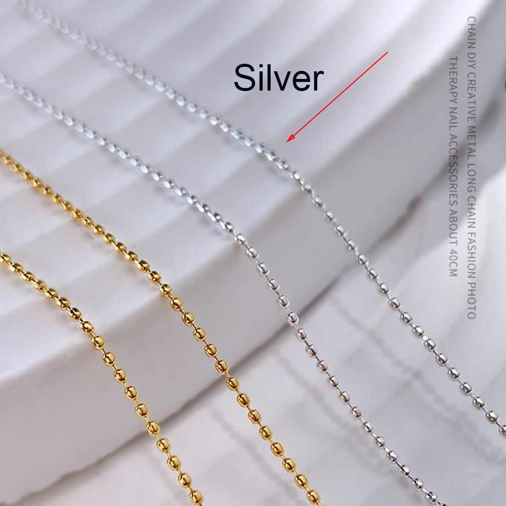 Mxbeauty Rantai Bola Baja Berlian Imitasi 3d 40cm Multiwarna Aksesoris Nail Art / Manicure Wanita Diy