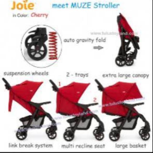 Free Alas NEW Stroller Kereta Bayi Joie Meet Muze LX Cherry Single