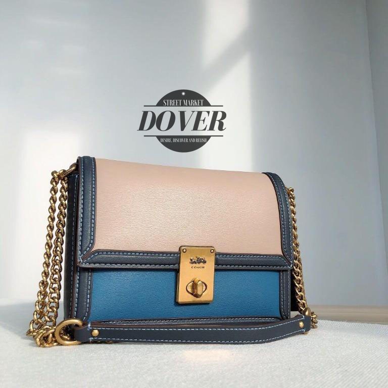 Coach Hutton Shoulder Bag In Colorblock Brass Lake Multi - ORIGINAL 100%
