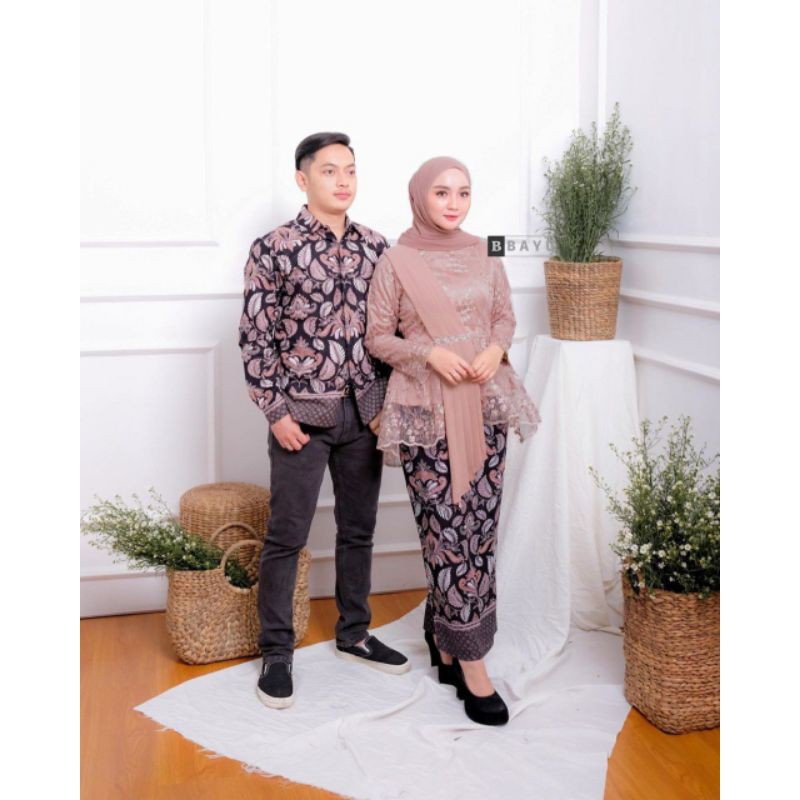 SET COUPLE BROKAT AMALIA ,COUPLE KEBAYA BROKAT ,COUPLE BATIK KEBAYA COUPLE KEBAYA LAMARAN