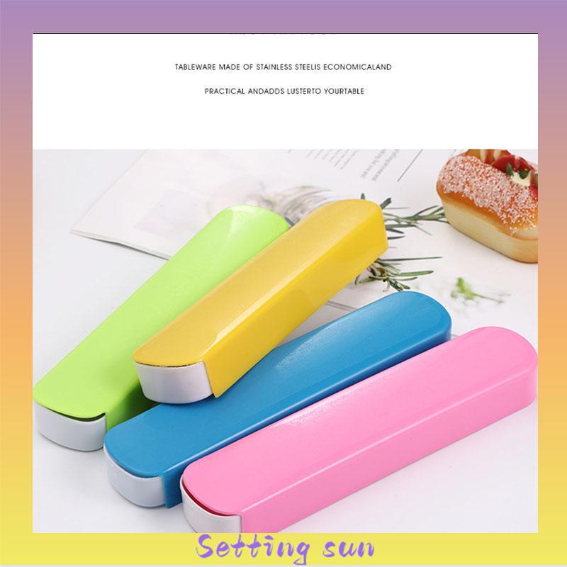 4PCS/ set Alat Makan Travel Korea Sumpit Portable Sendok Garpu Sumpit Stainless Steel 410 Include Kotak TN