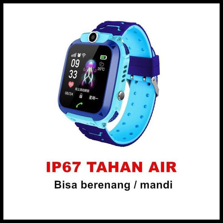 Termurah Jam Tangan Anak Smart Watch Q12 Kids Tahan Air Renang Water Proof Q12 - Merah Muda Langsung