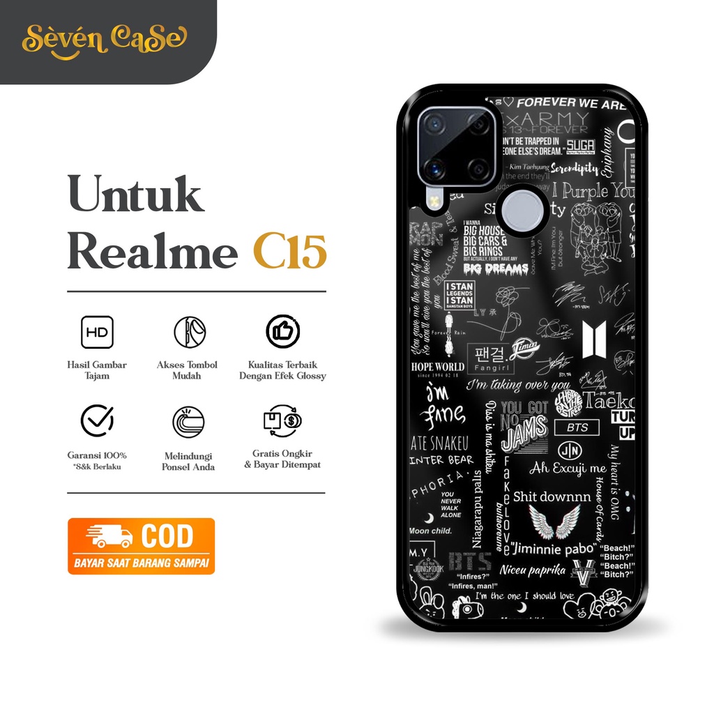 Case REALME C15 - Casing REALME C15 [ BLCK AESTHETIC ] Silikon REALME C15 - Case Hp - Case Mewah - C