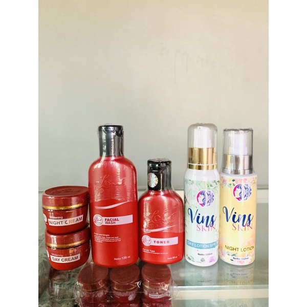 PAKET GLOW UP LC BEAUTY+VINSKIN LOTION SIANG MALAM