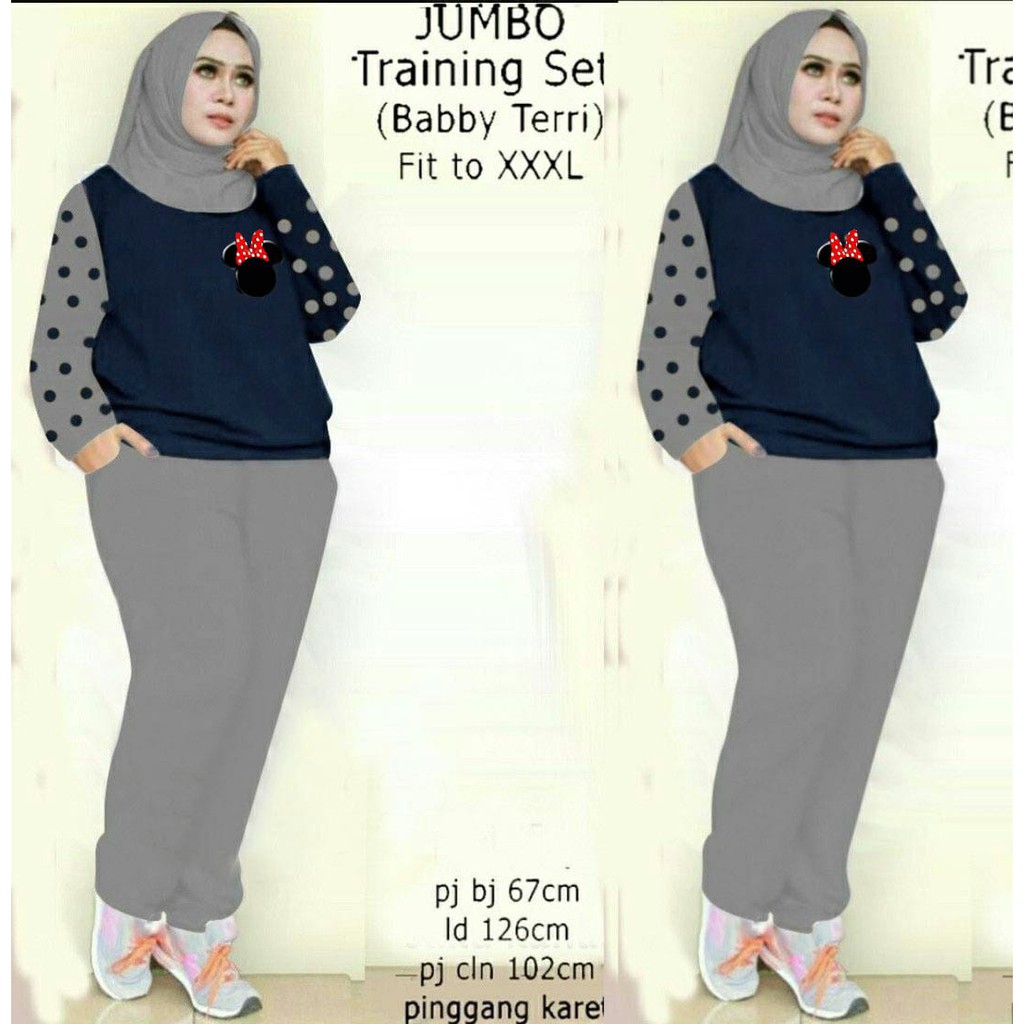 INDOBEST STELAN MIMI / PAKAIAN SET WANITA JUMBO XXXL 3XL 4XL SUPER BIG SIZE