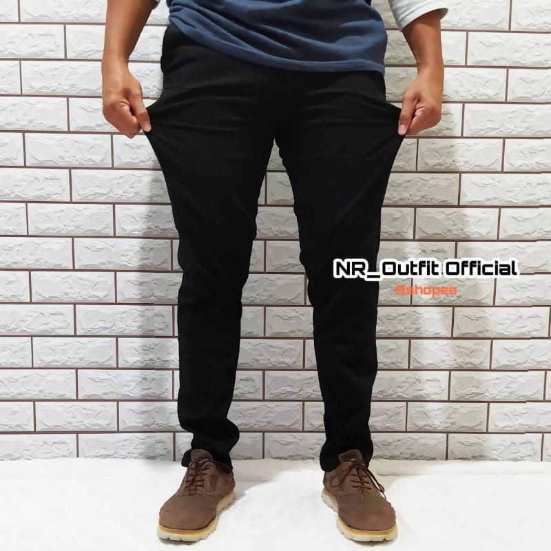 Celana Panjang Pria Hitam RC Jeans Skinny Cowok Stretch 27-38 NR_Outfit Official COD