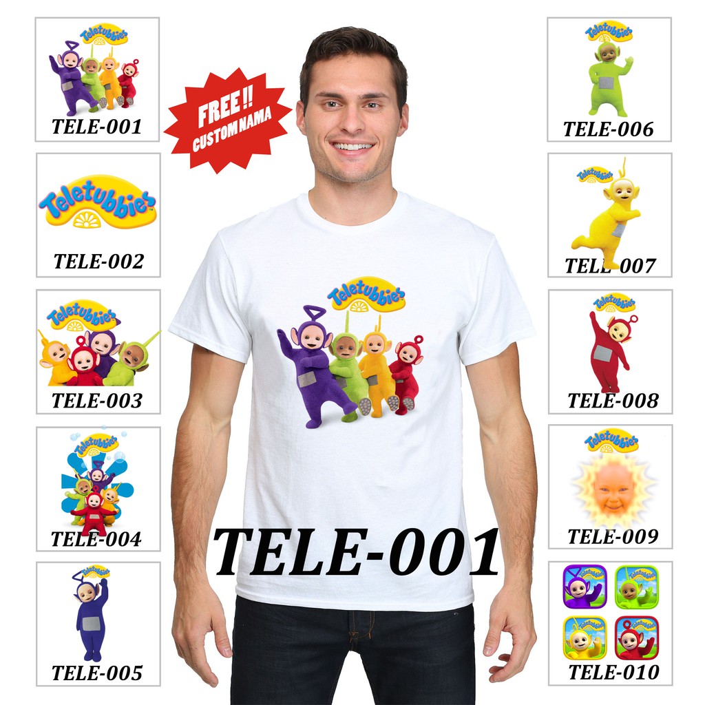 FREE CUSTOM NAMA !! Kaos Teletubbies Family Set