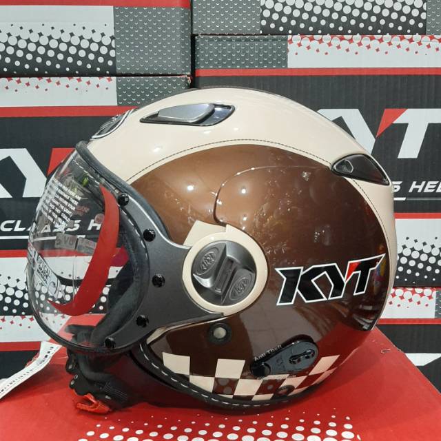 HELM KYT ELSICO MOTIF #2 DARK CREAM/BROWN