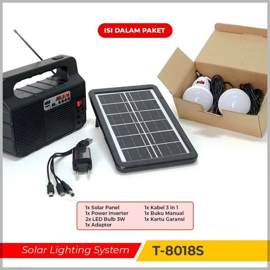 Advance Vansolar T-8018S Lampu tenaga Surya dan Speaker / Alat Camping | FMS