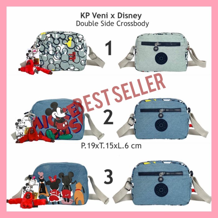 tas wanita TAS SELEMPANG WANITA KIPLING VENI DISNEY MICKEY - no 2 branded original termurah selempan
