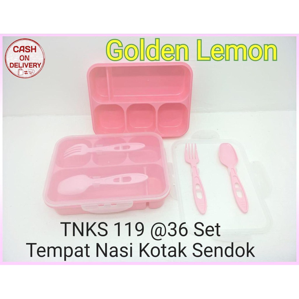 Lunch Box Anti Tumpah GOLDEN LEMON TNKS 119 / Tempat Makan Anak  / Wadah Nasi Kotak / Bekal / Bento