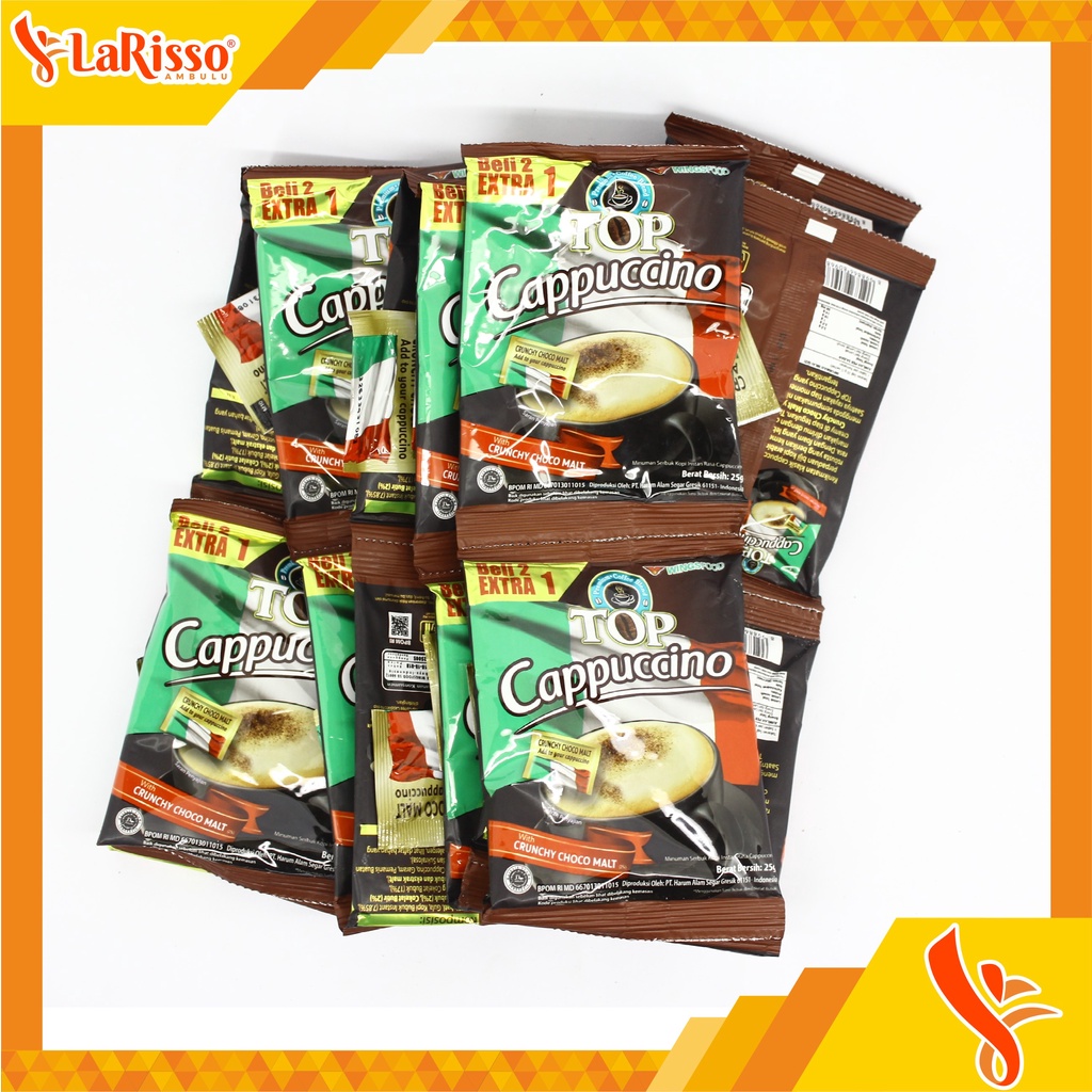

KOPI TOP CAPPUCCINO WITH CRUNCHY CHOCO MALT 10X25GR FREE 5'S